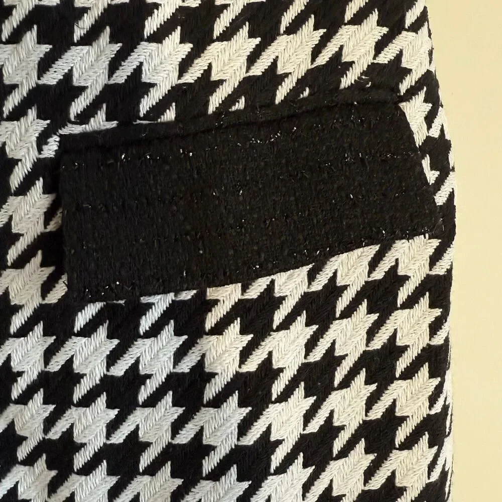 NWT Alexia Admor “Jenni” Tweed Shirtdress black/white houndstooth. Size 10 - Picture 8 of 15